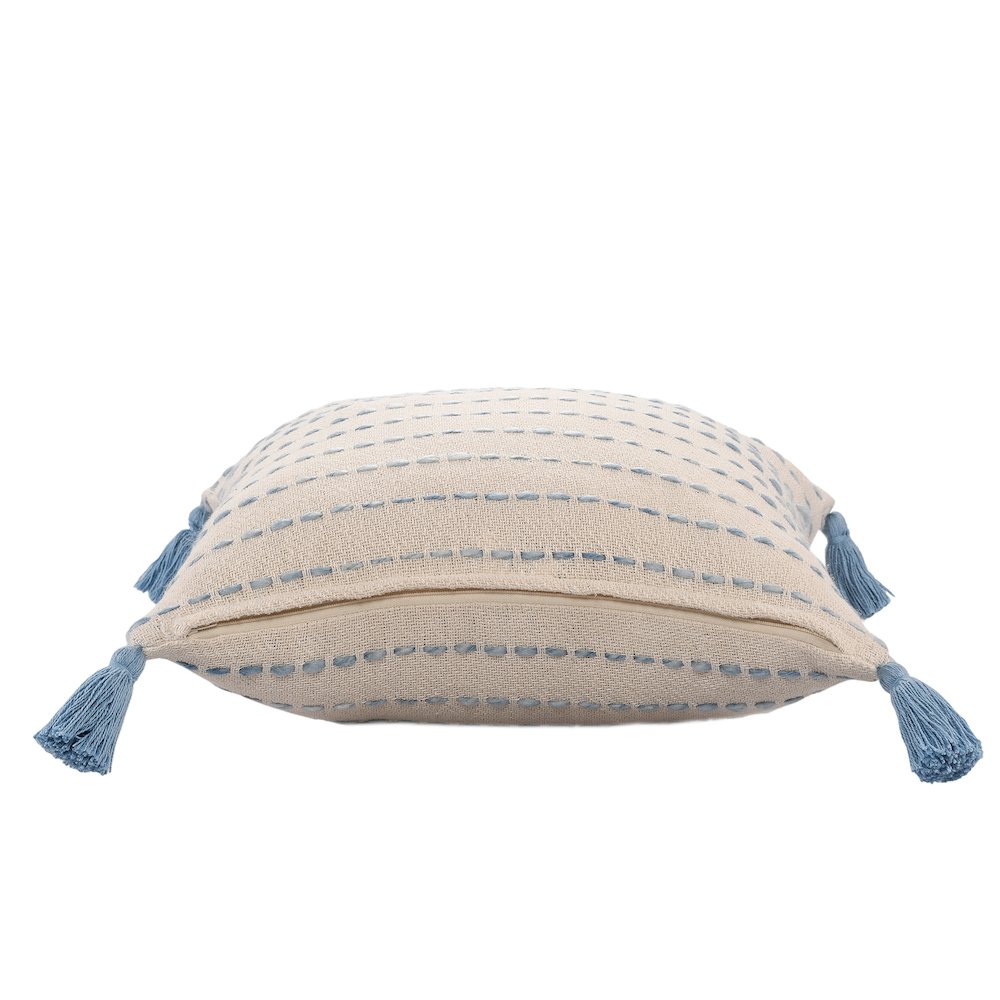 Torrent Cotton Blend Poly Filled Pillow in Blue/Ivory, 20" x 20". Picture 5