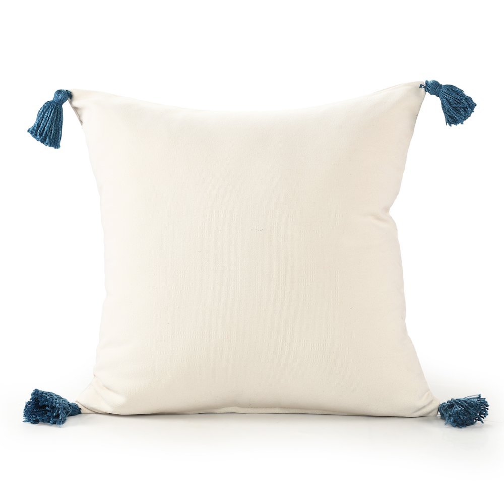 Seabrook Performance Poly Filled Pillow in Blue/Yellow, 20" x 20". Picture 6