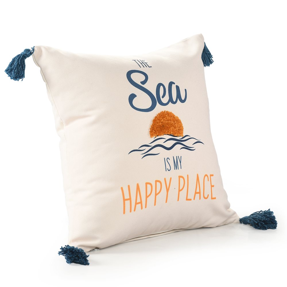 Seabrook Performance Poly Filled Pillow in Blue/Yellow, 20" x 20". Picture 3