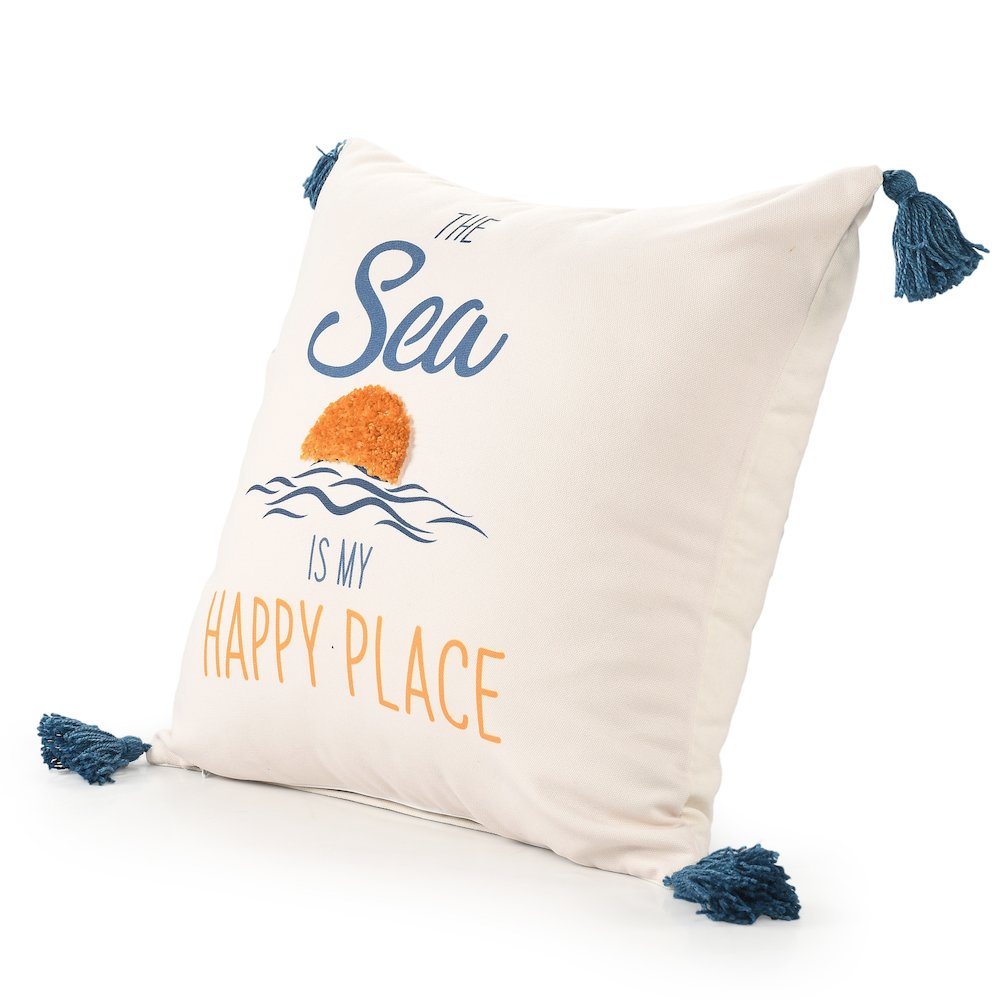 Seabrook Performance Poly Filled Pillow in Blue/Yellow, 20" x 20". Picture 8