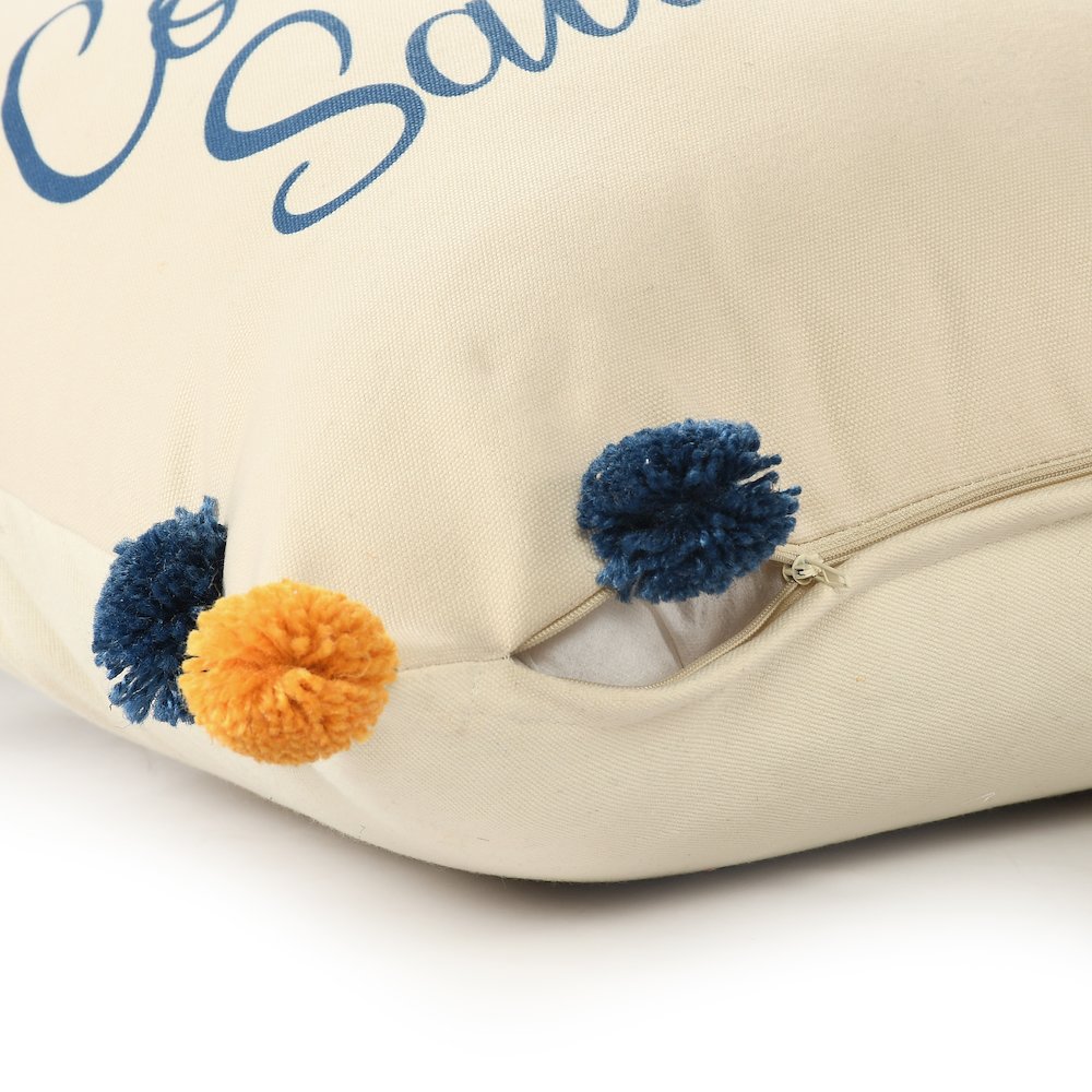 Seabrook Performance Poly Filled Pillow in Blue/Orange, 20" x 20". Picture 4