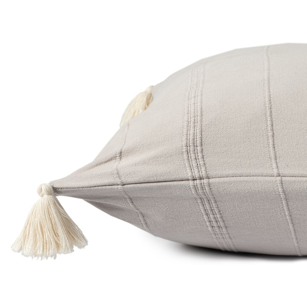 Silas Turkish Cotton Poly Filled Pillow in Beige/Gray, 18" x 18". Picture 8