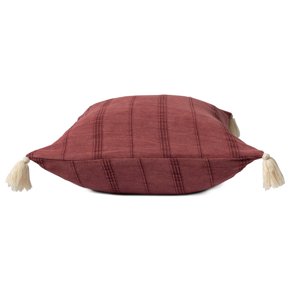 Silas Turkish Cotton Poly Filled Pillow in Red, 18" x 18". Picture 4