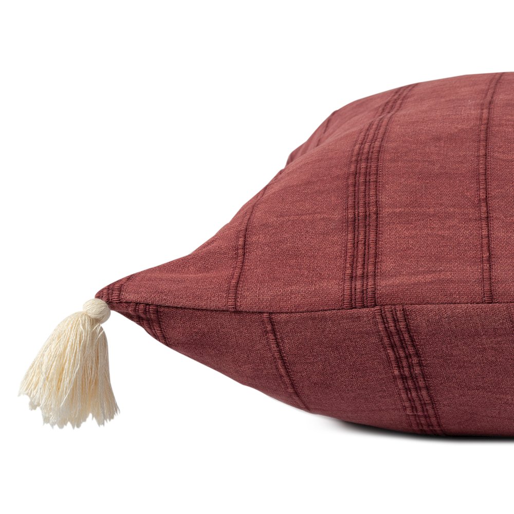 Silas Turkish Cotton Poly Filled Pillow in Red, 18" x 18". Picture 5