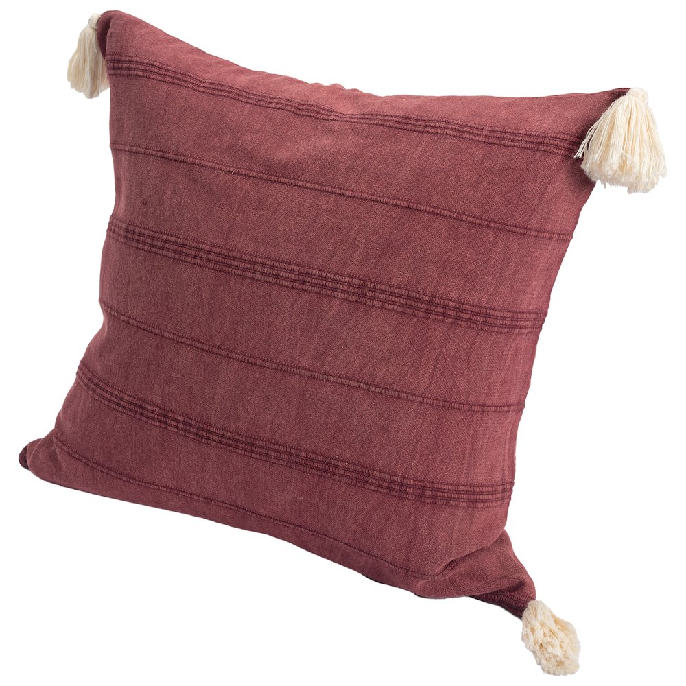 Silas Turkish Cotton Poly Filled Pillow in Red, 18" x 18". Picture 7