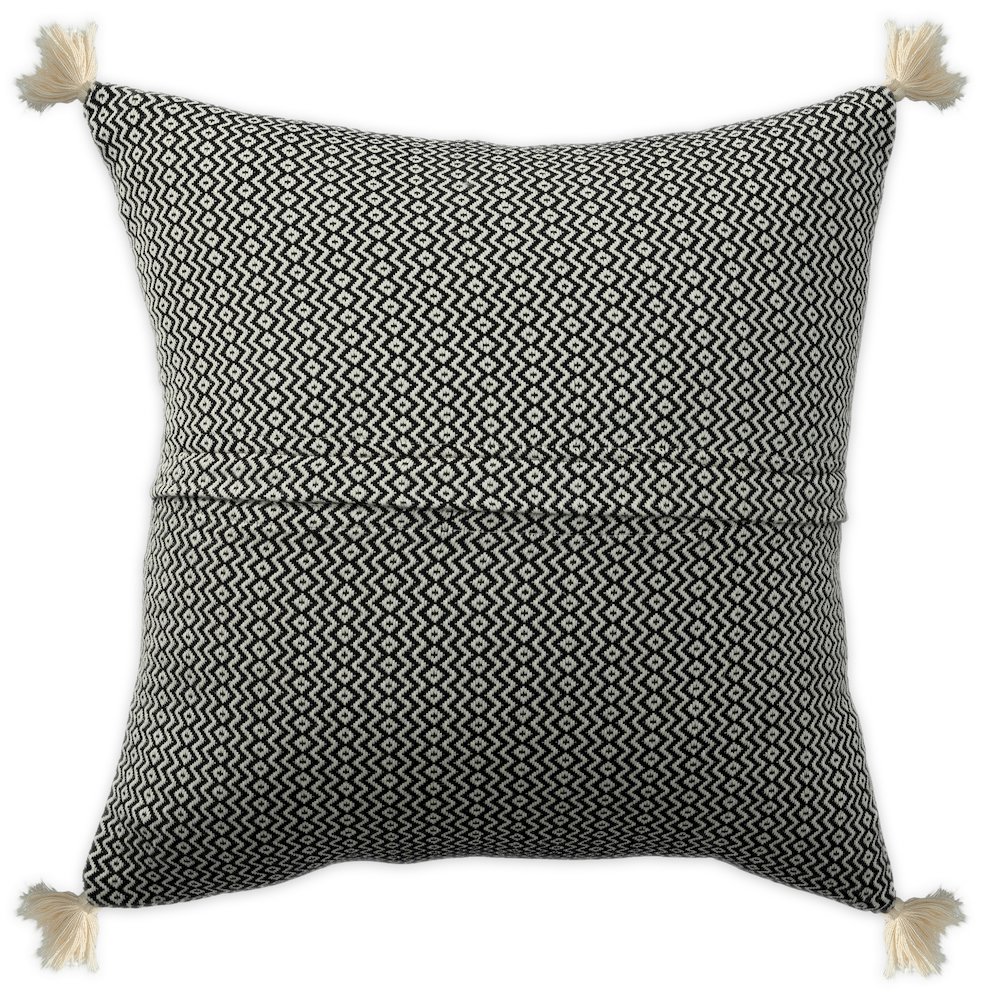 Sadie Turkish Cotton Poly Filled Pillow in Black, 18" x 18". Picture 3