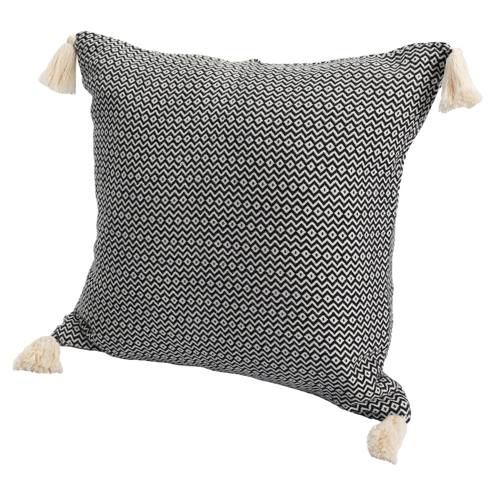Sadie Turkish Cotton Poly Filled Pillow in Black, 18" x 18". Picture 7