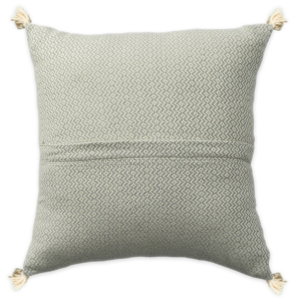 Sadie Turkish Cotton Poly Filled Pillow in Gray, 18" x 18". Picture 3