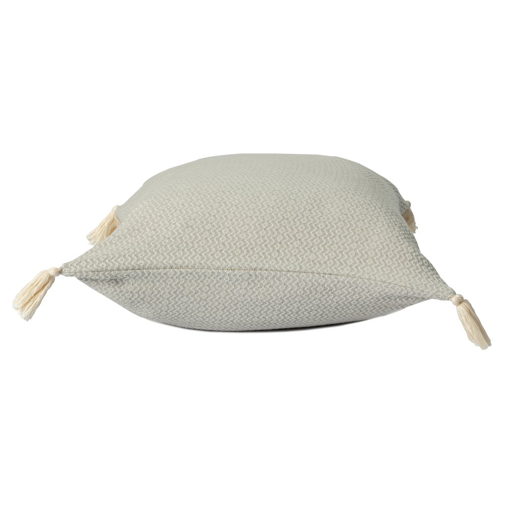 Sadie Turkish Cotton Poly Filled Pillow in Gray, 18" x 18". Picture 4