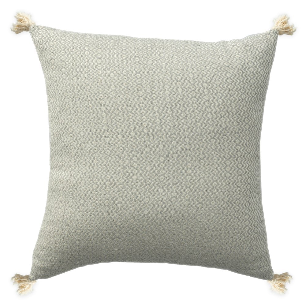 Sadie Turkish Cotton Poly Filled Pillow in Gray, 18" x 18". Picture 1