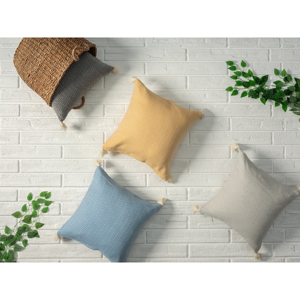 Sadie Turkish Cotton Poly Filled Pillow in Yellow, 18" x 18". Picture 10