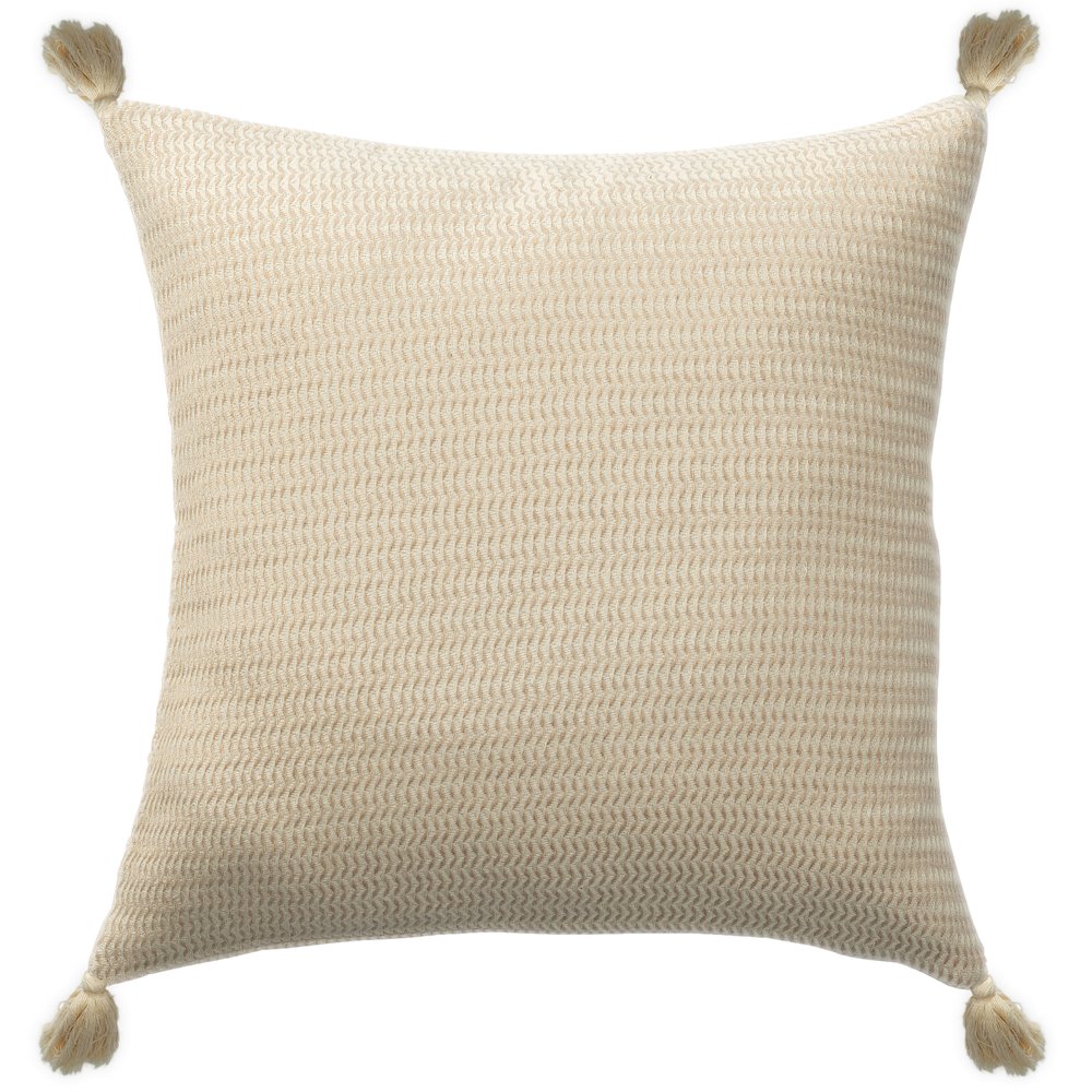 Breezy Turkish Cotton Poly Filled Pillow in Beige, 18" x 18". Picture 1