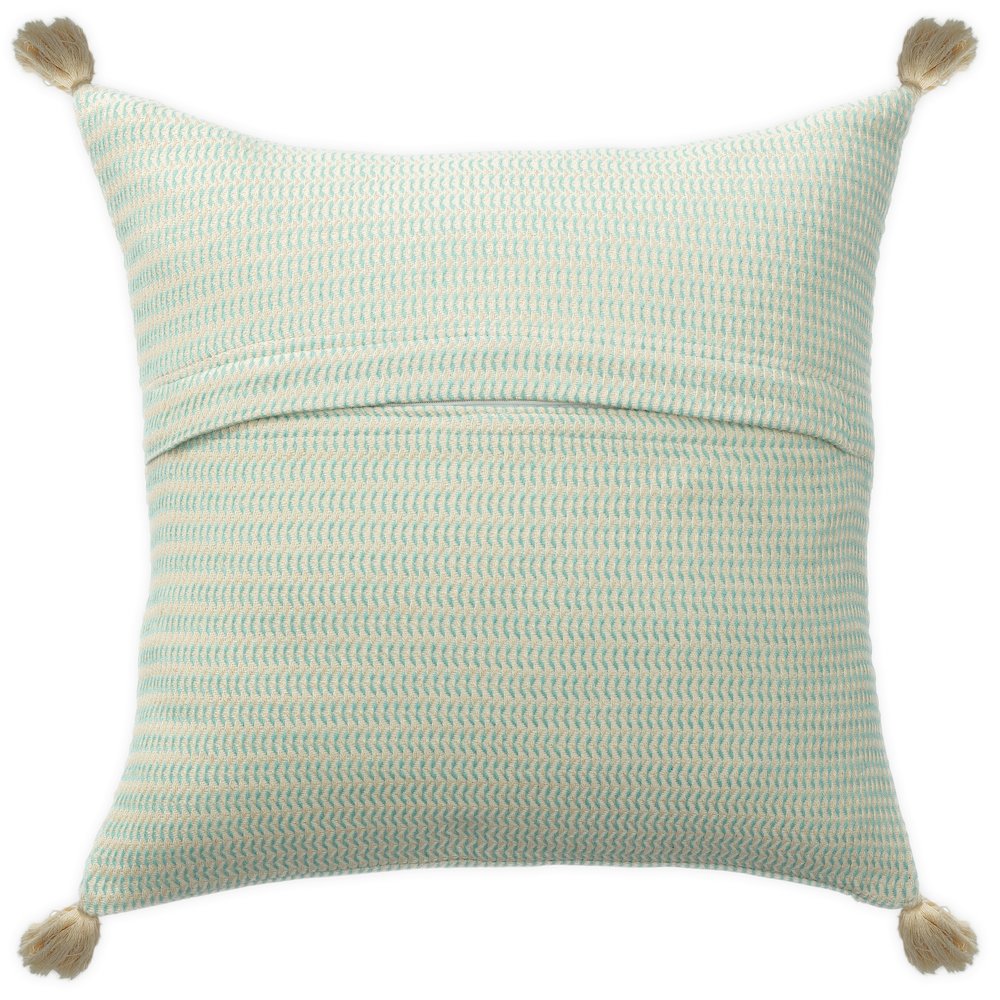 Breezy Turkish Cotton Poly Filled Pillow in Green, 18" x 18". Picture 3