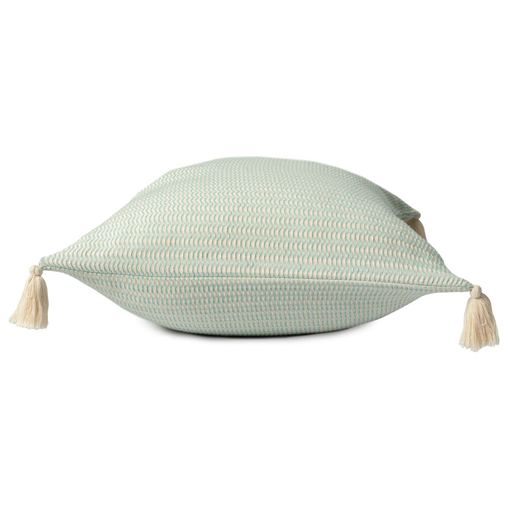 Breezy Turkish Cotton Poly Filled Pillow in Green, 18" x 18". Picture 4