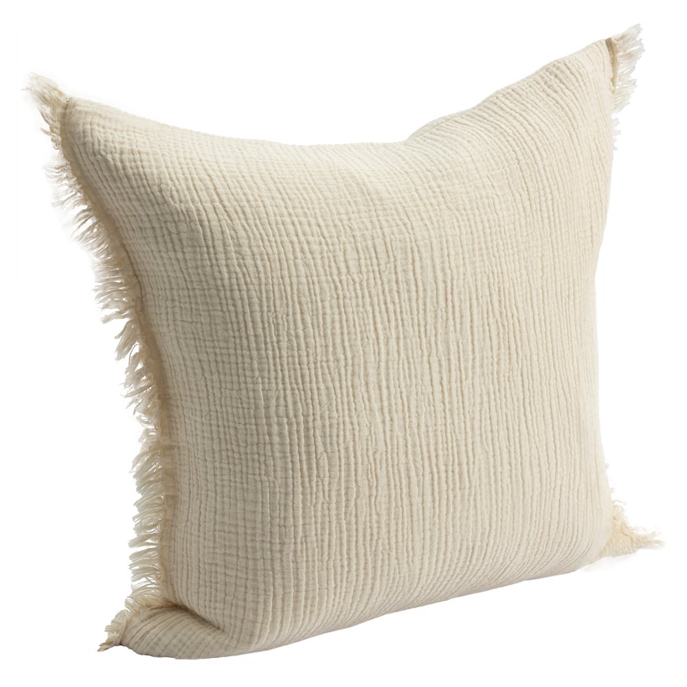 Avery Turkish Cotton Poly Filled Pillow in Cream, 20" x 20". Picture 5