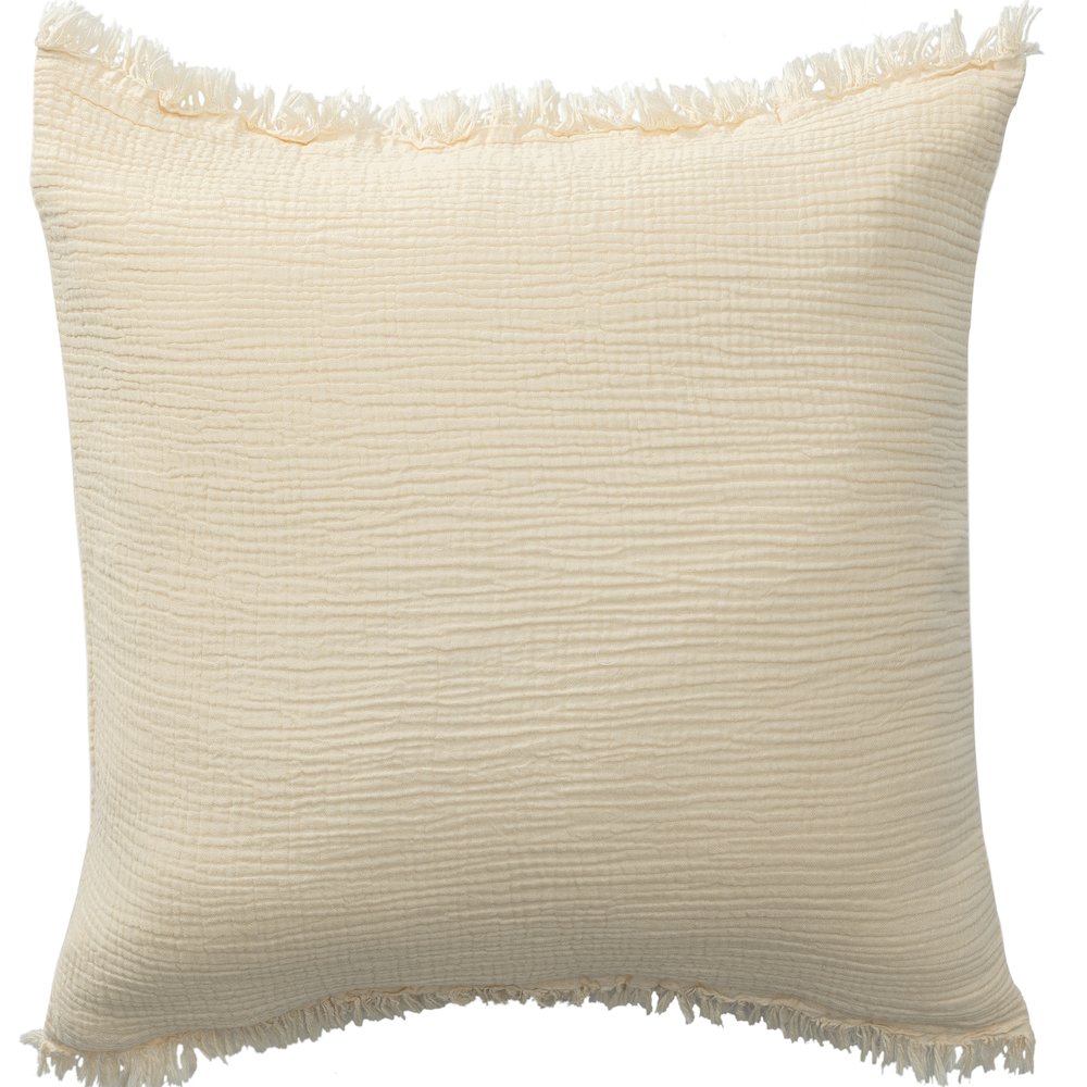 Avery Turkish Cotton Poly Filled Pillow in Cream, 20" x 20". Picture 1