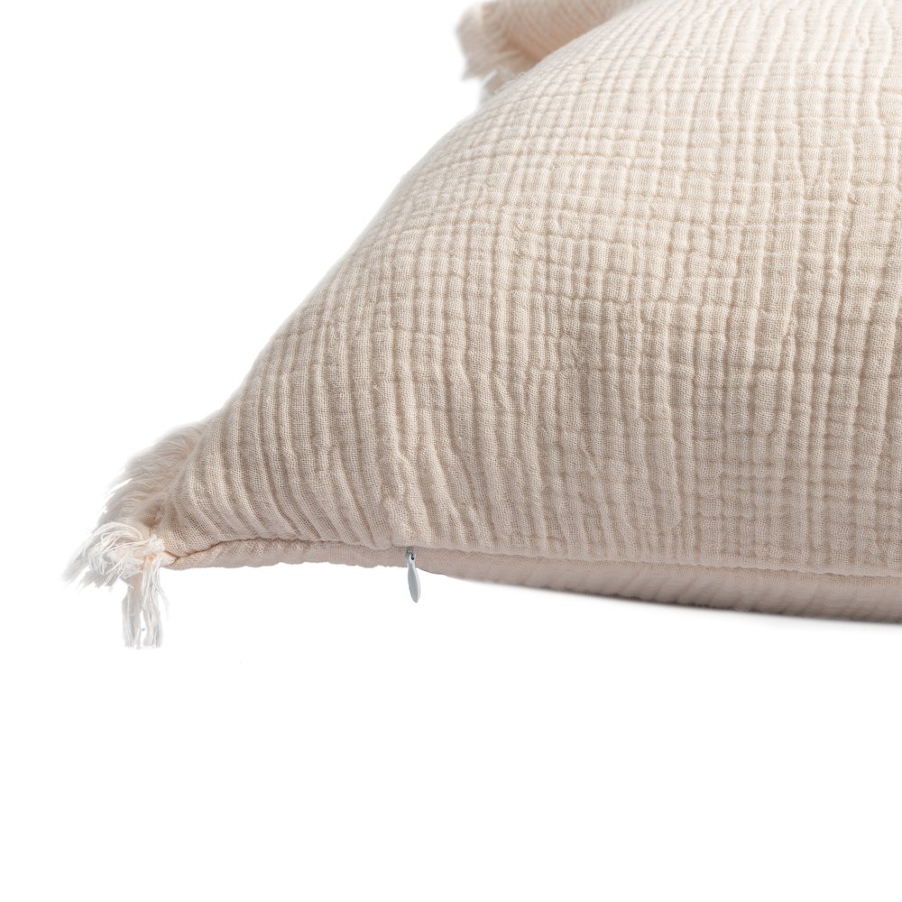 Avery Turkish Cotton Poly Filled Pillow in Orange, 20" x 20". Picture 4