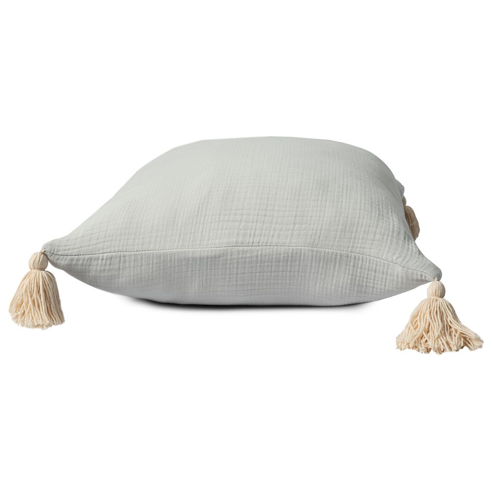 Amari Turkish Cotton Poly Filled Pillow in Gray/Beige, 20" x 20". Picture 3