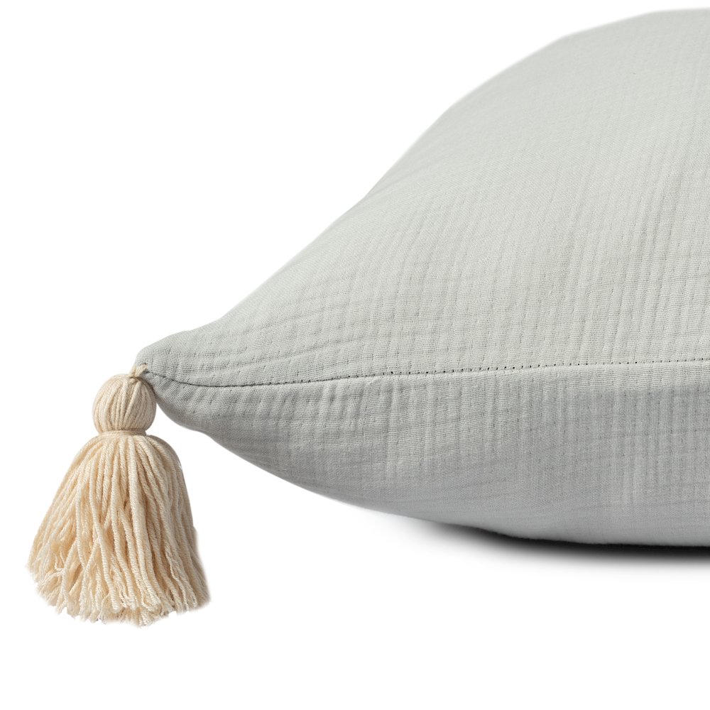 Amari Turkish Cotton Poly Filled Pillow in Gray/Beige, 20" x 20". Picture 7