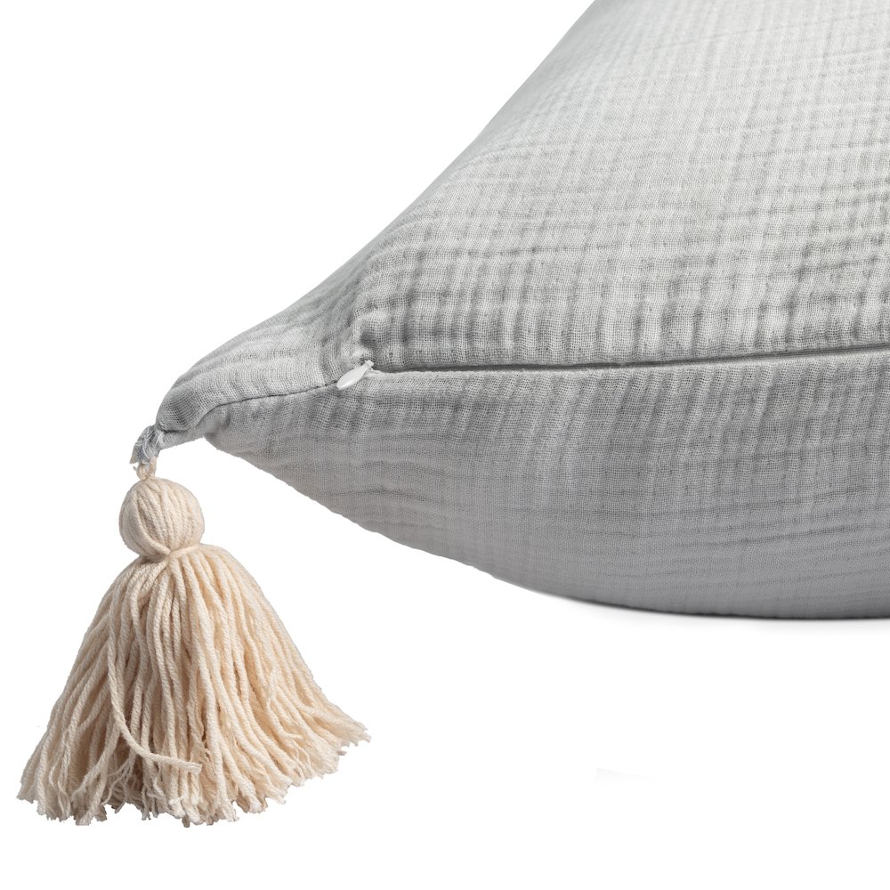 Amari Turkish Cotton Poly Filled Pillow in Gray/Beige, 20" x 20". Picture 8
