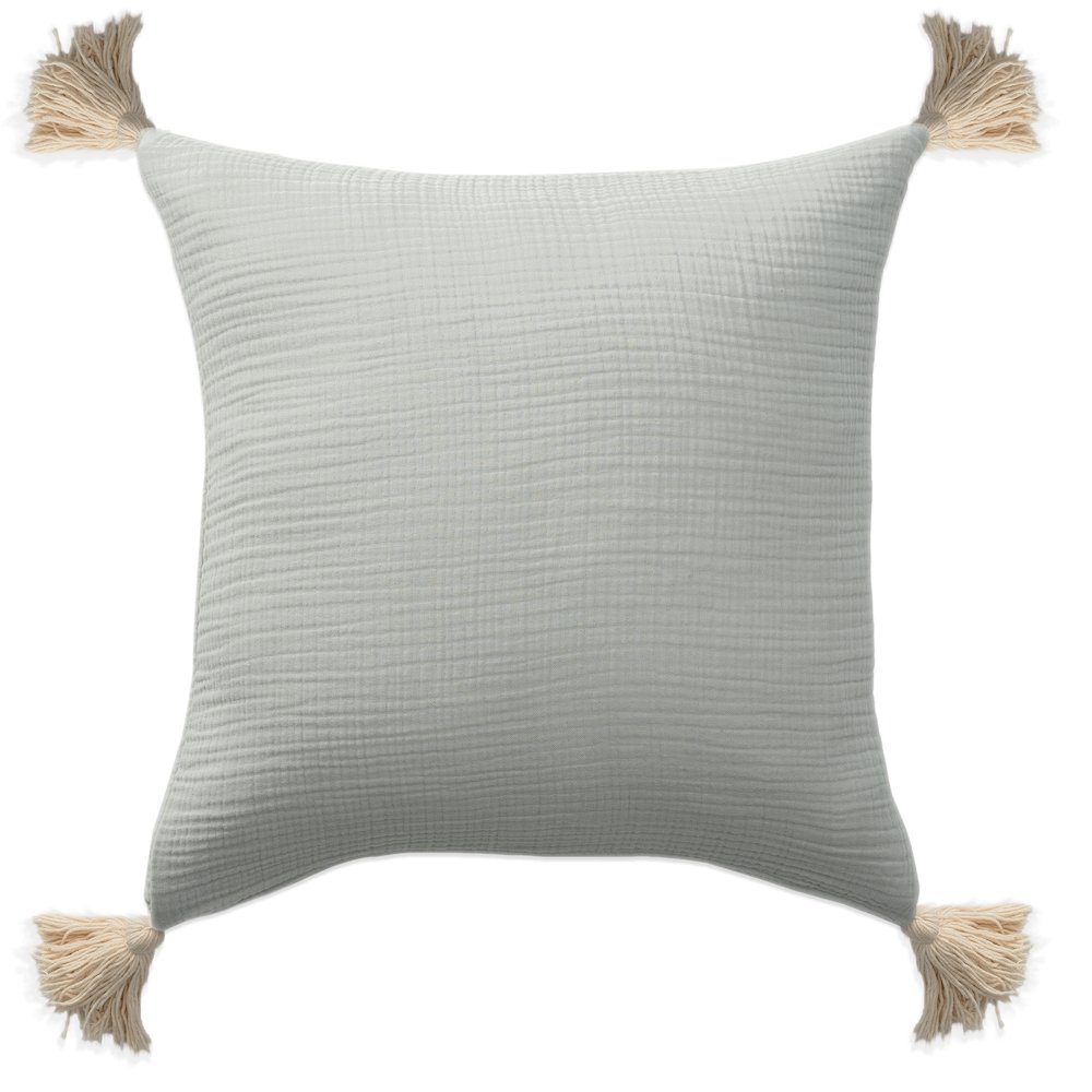 Amari Turkish Cotton Poly Filled Pillow in Gray/Beige, 20" x 20". Picture 1