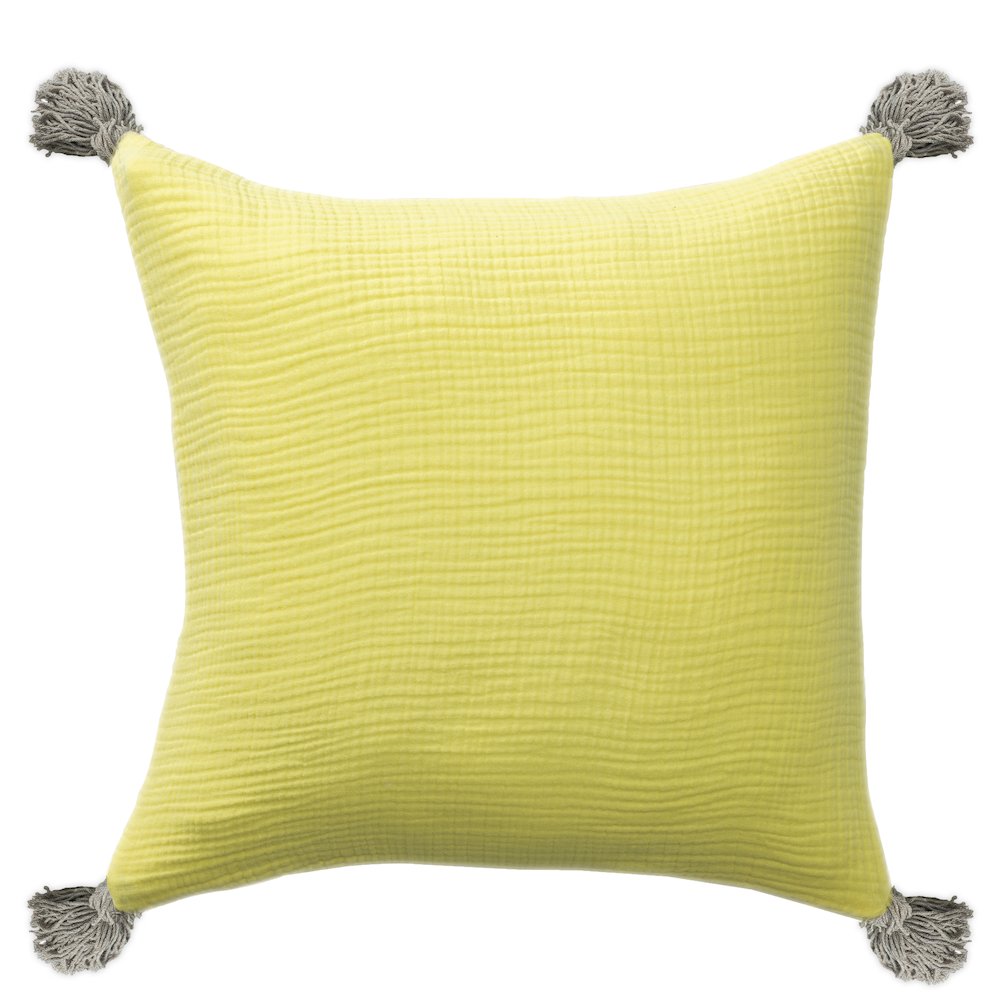 Amari Turkish Cotton Poly Filled Pillow in Yellow/Gray, 20" x 20". Picture 1