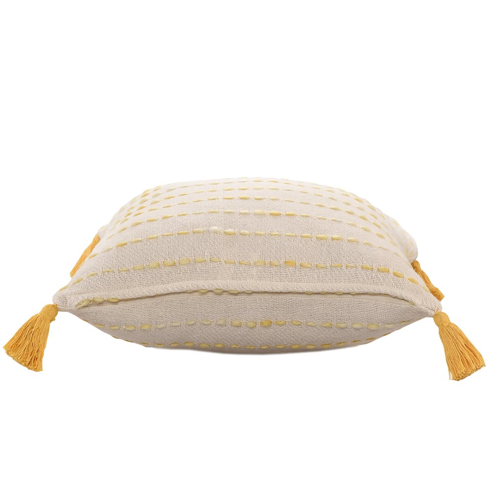 Torrent Cotton Blend Poly Filled Pillow in Yellow/Ivory, 20" x 20". Picture 5
