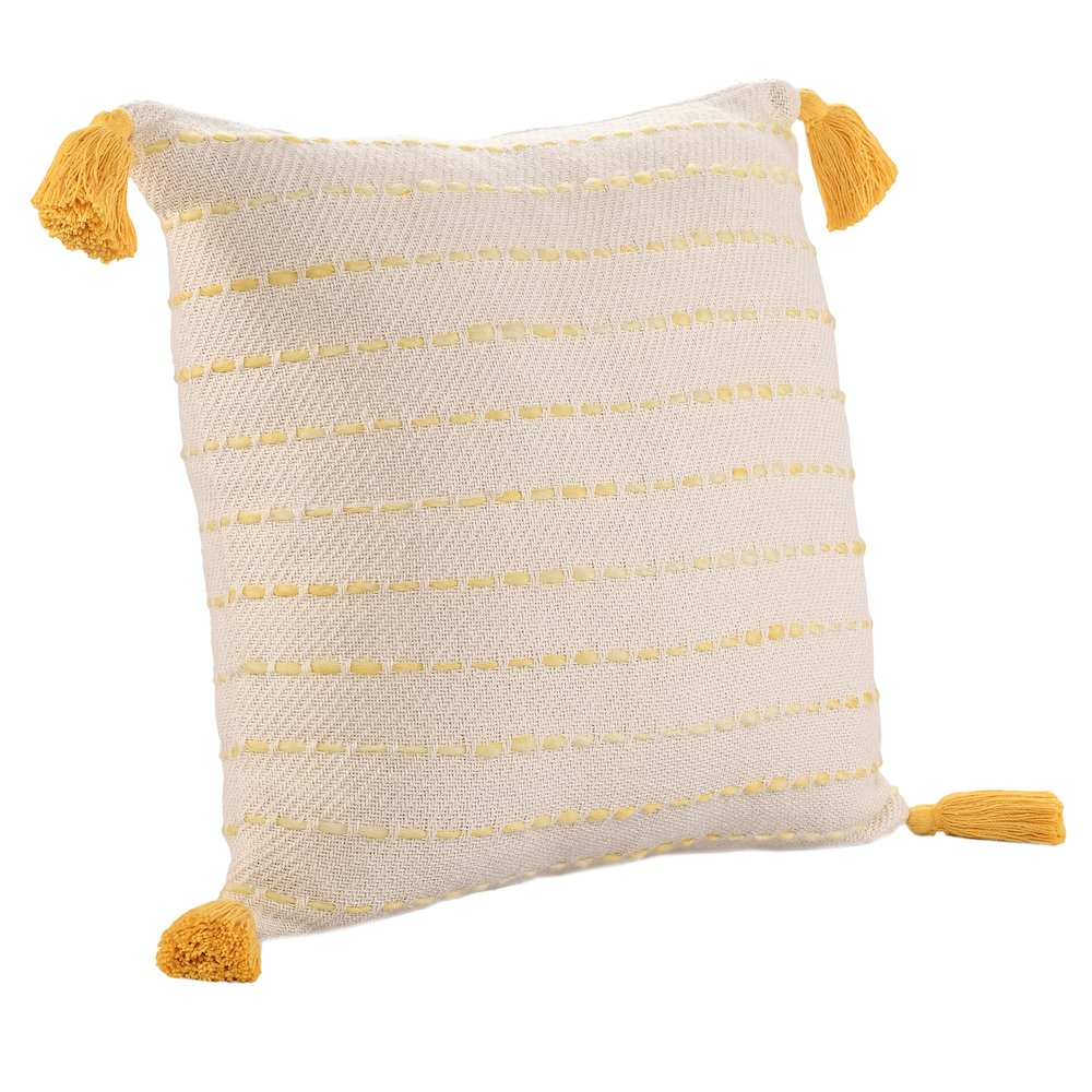 Torrent Cotton Blend Poly Filled Pillow in Yellow/Ivory, 20" x 20". Picture 8