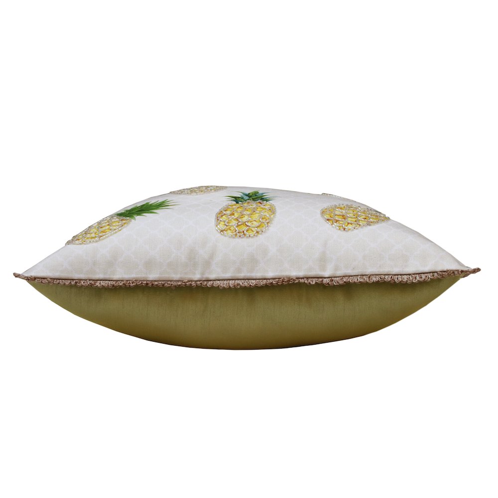 Panama Performance Poly Filled Pillow in Yellow/Green, 20" x 20". Picture 5