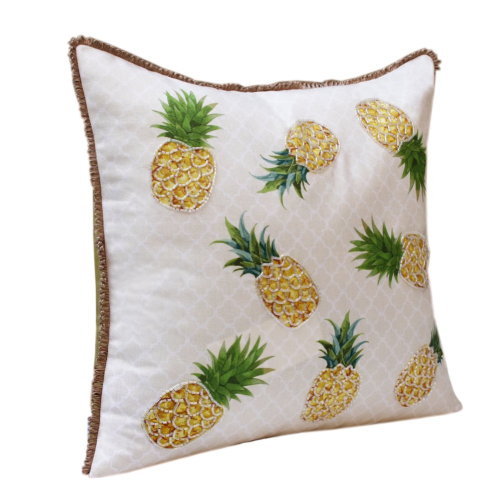 Panama Performance Poly Filled Pillow in Yellow/Green, 20" x 20". Picture 3