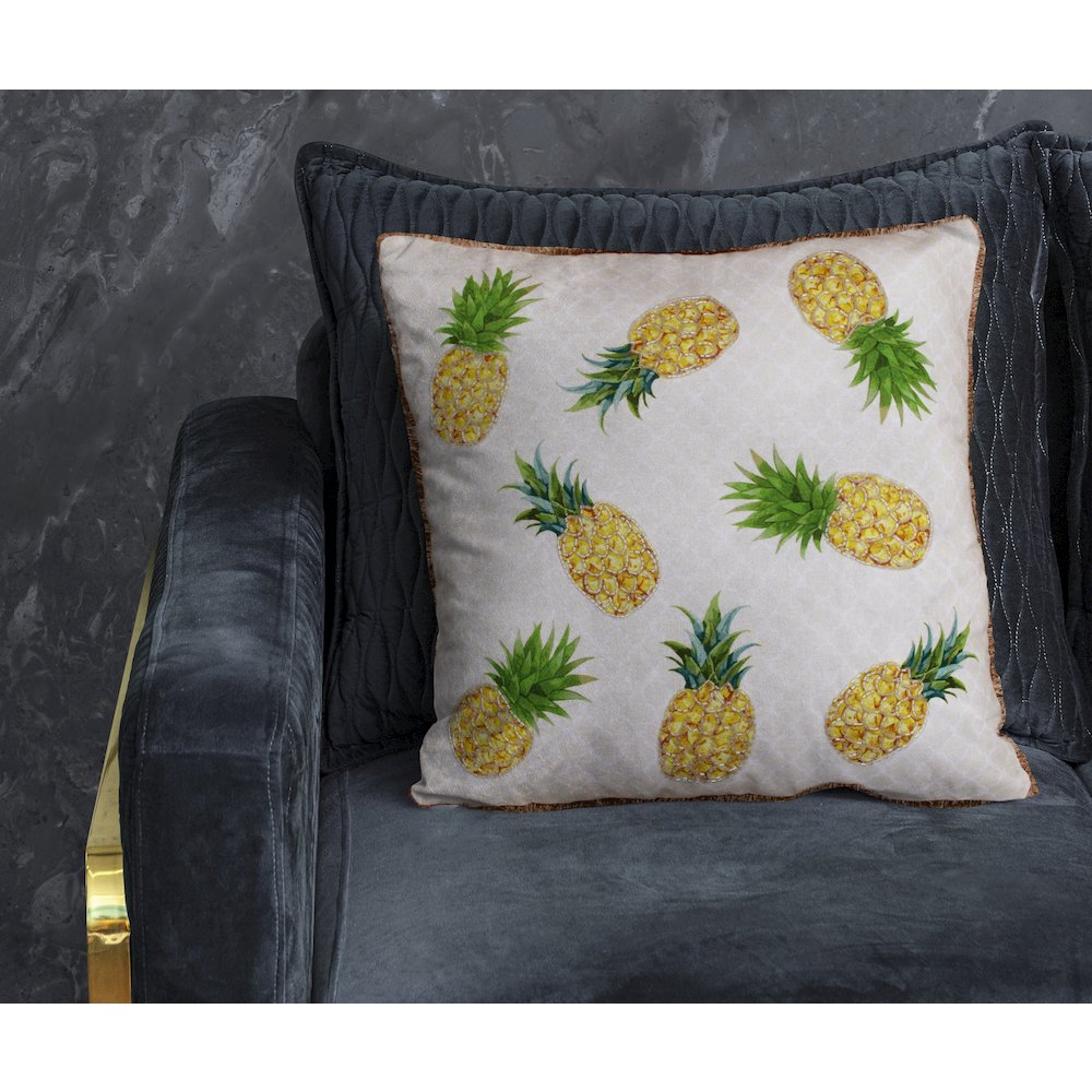 Panama Performance Poly Filled Pillow in Yellow/Green, 20" x 20". Picture 2