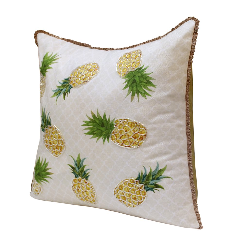 Panama Performance Poly Filled Pillow in Yellow/Green, 20" x 20". Picture 10