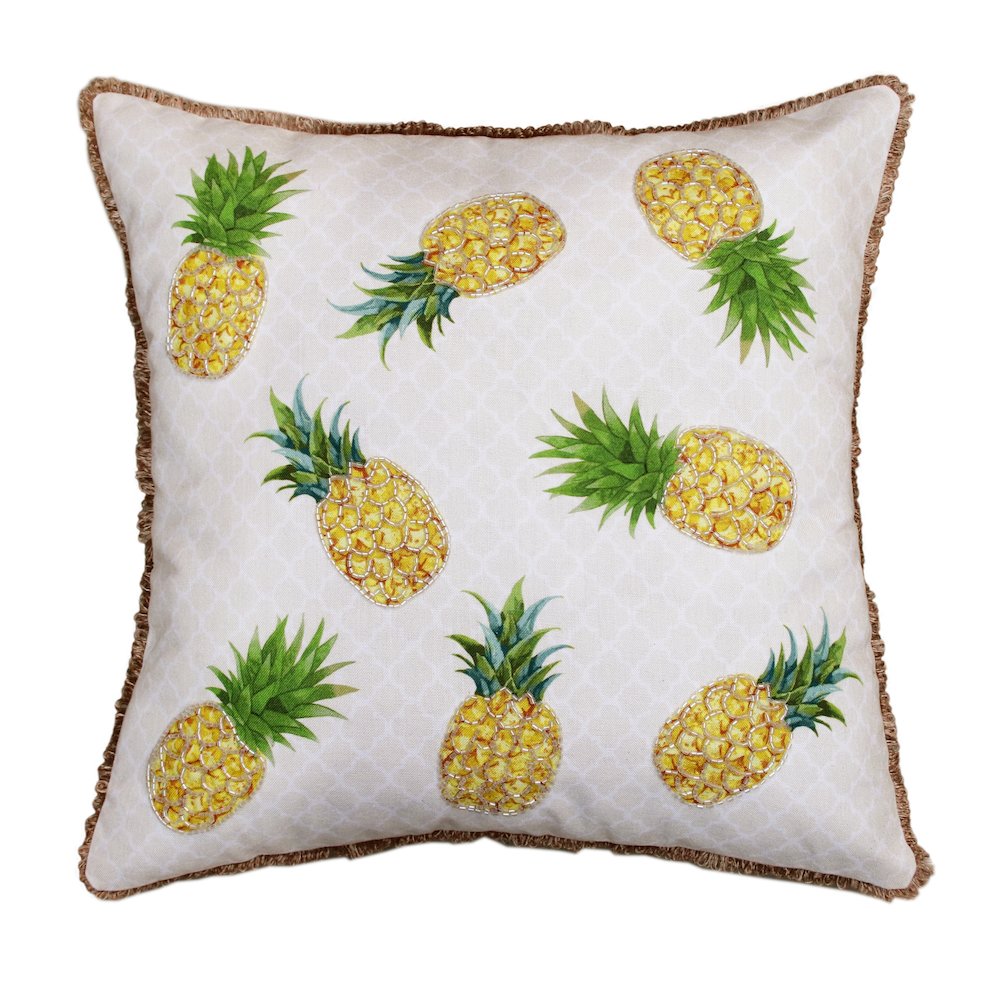 Panama Performance Poly Filled Pillow in Yellow/Green, 20" x 20". Picture 1