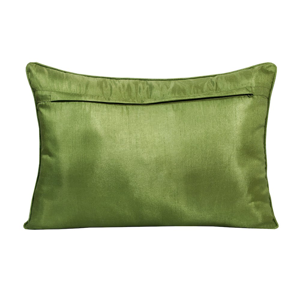 Fern Performance Poly Filled Pillow in Green/Yellow, 14" x 20". Picture 6