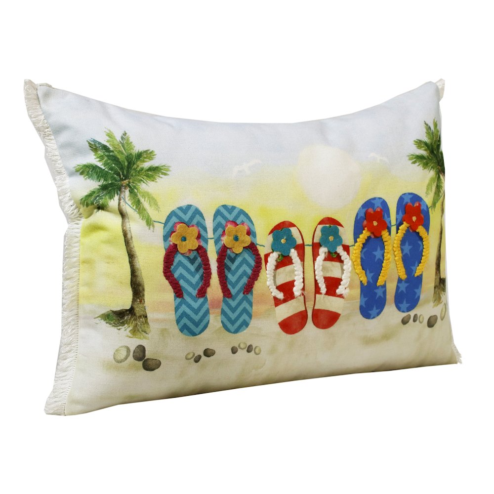 Panama Performance Poly Filled Pillow in Multicolored, 14" x 20". Picture 3