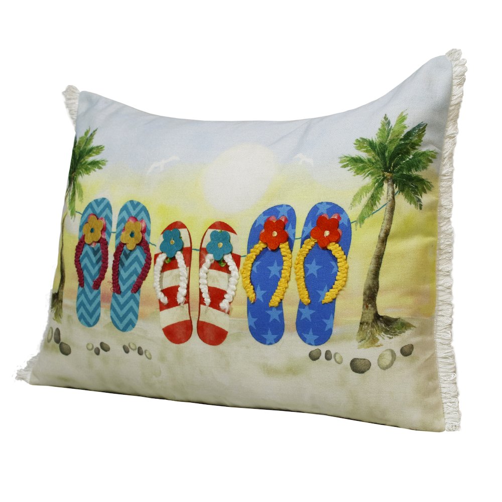 Panama Performance Poly Filled Pillow in Multicolored, 14" x 20". Picture 10