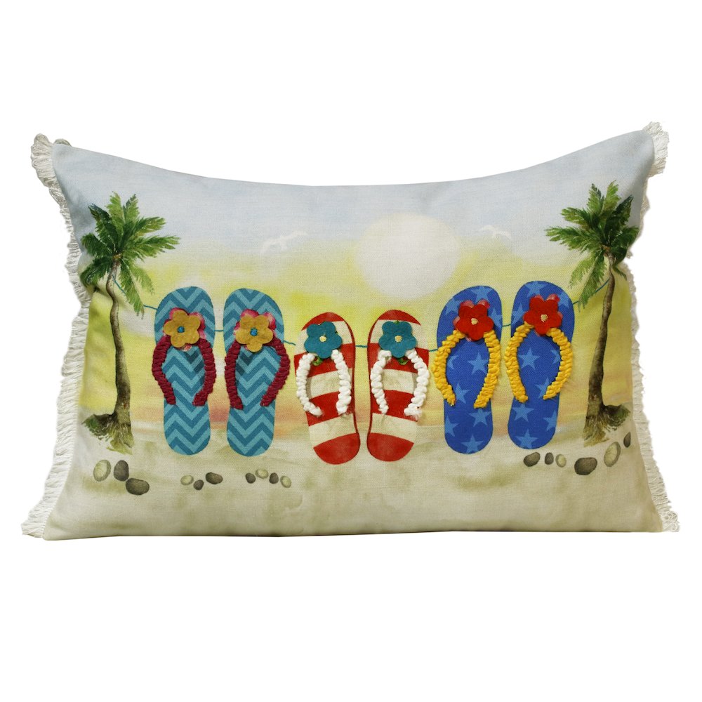 Panama Performance Poly Filled Pillow in Multicolored, 14" x 20". Picture 1