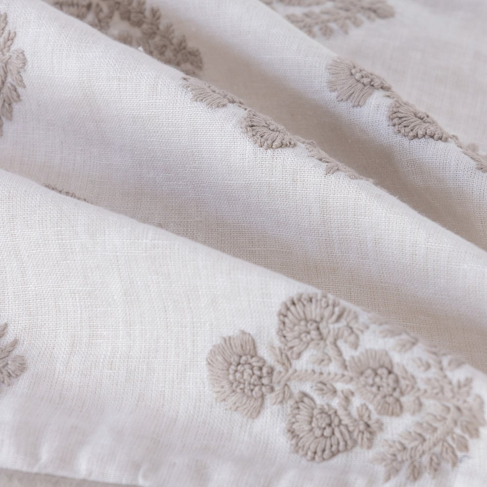 Odyssey Linen Poly Filled Pillow in Cream/Beige, 20" x 20". Picture 4