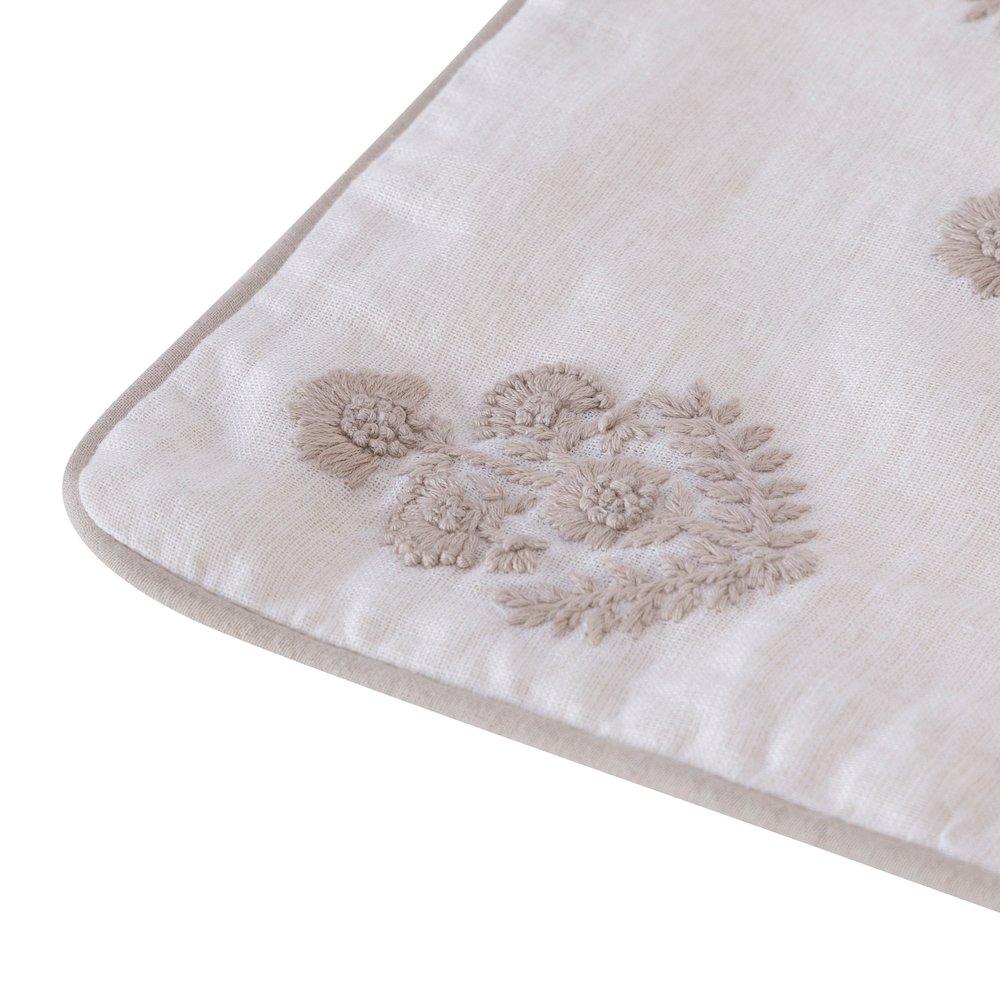 Odyssey Linen Poly Filled Pillow in Cream/Beige, 20" x 20". Picture 5