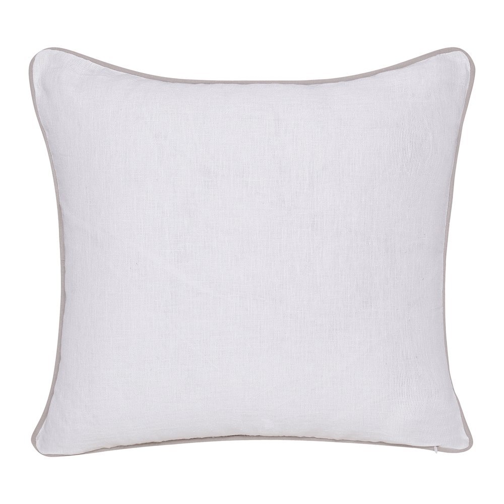 Odyssey Linen Poly Filled Pillow in Cream/Beige, 20" x 20". Picture 6