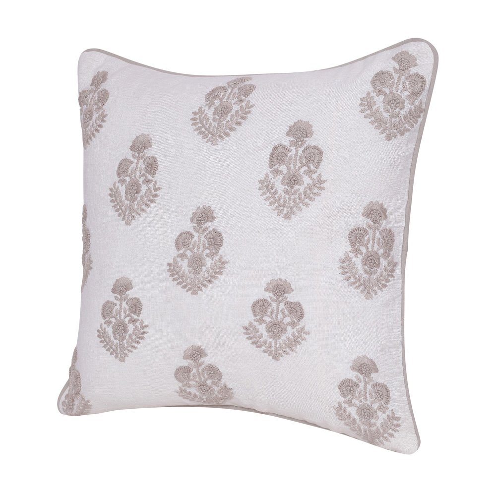 Odyssey Linen Poly Filled Pillow in Cream/Beige, 20" x 20". Picture 9