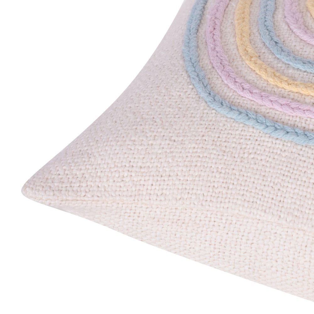 Groove Cotton Poly Filled Pillow in White/Multicolored, 20" x 20". Picture 5