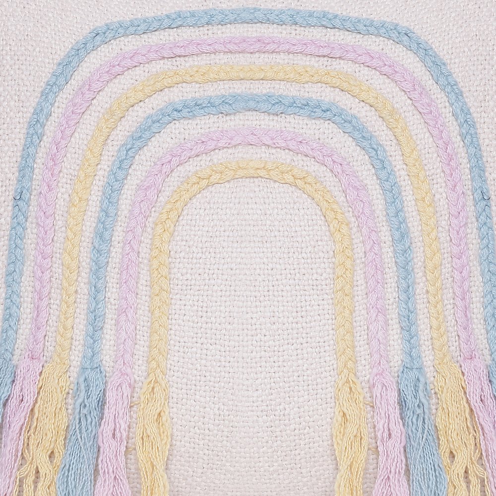 Groove Cotton Poly Filled Pillow in White/Multicolored, 20" x 20". Picture 7