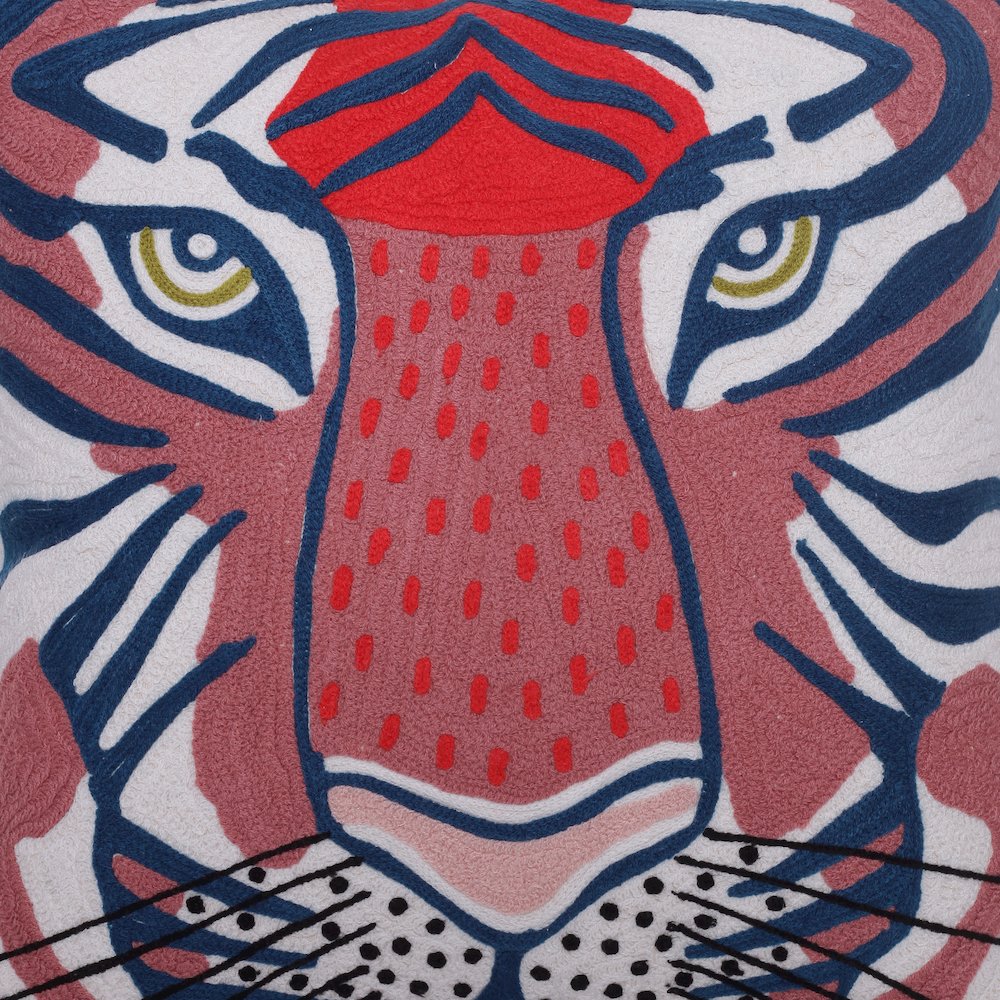 Gaia Cotton Poly Filled Pillow in Red/Blue, 20" x 20". Picture 7