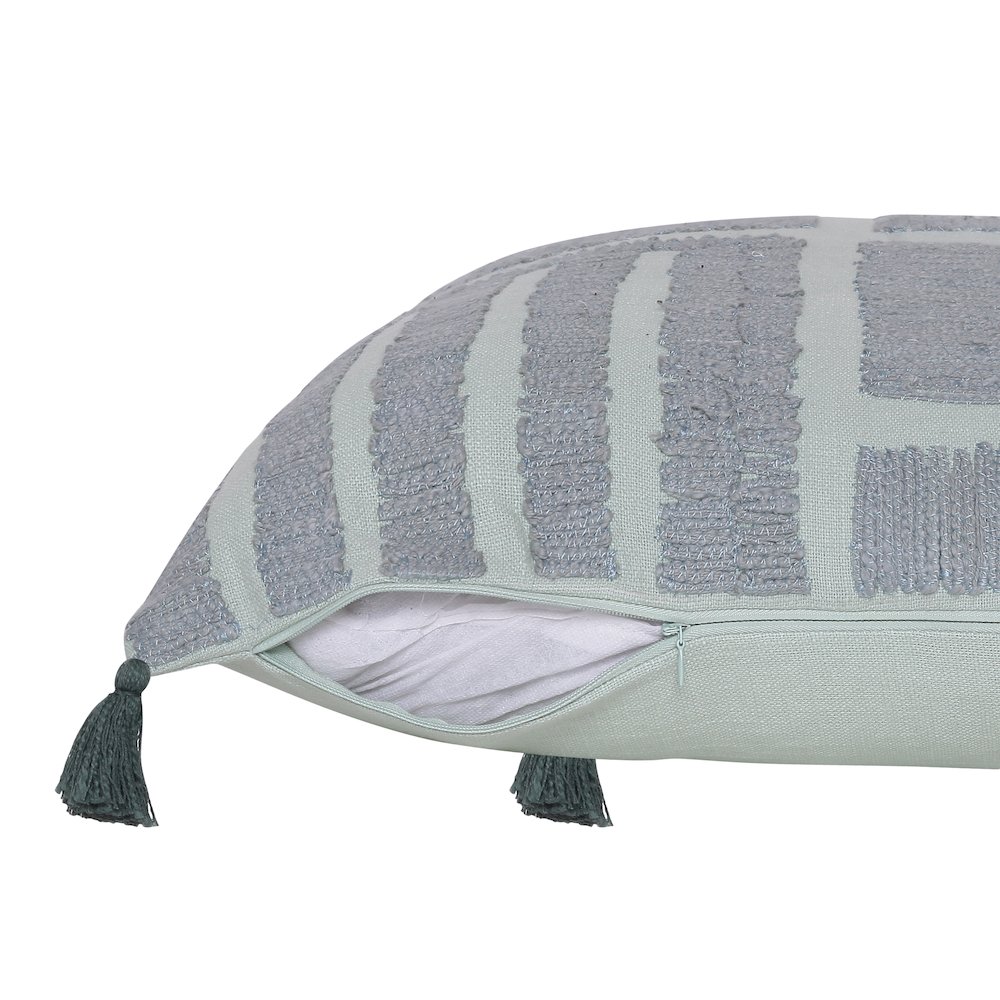 Honeydew Cotton Poly Filled Pillow in Green, 20" x 20". Picture 3