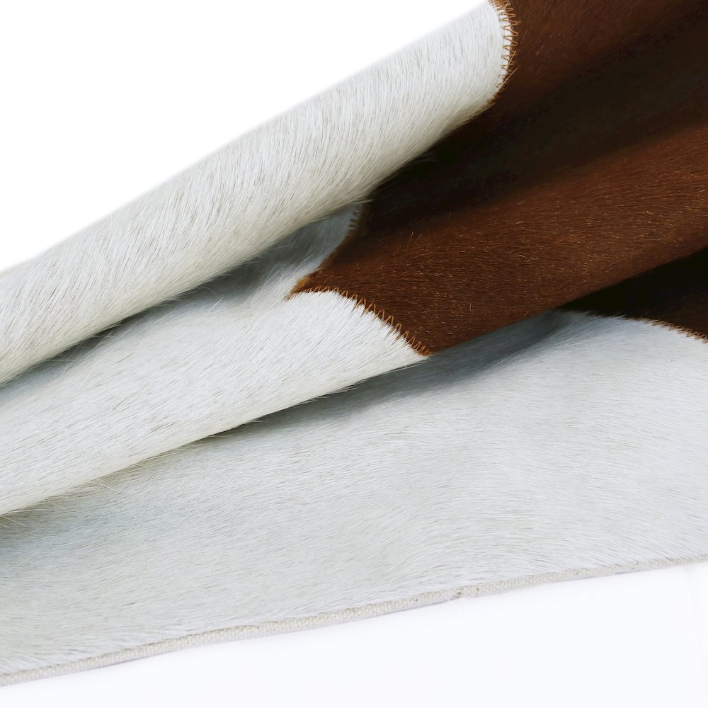 Austin Leather blend Poly Filled Pillow in Ivory/Brown, 20" x 20". Picture 4