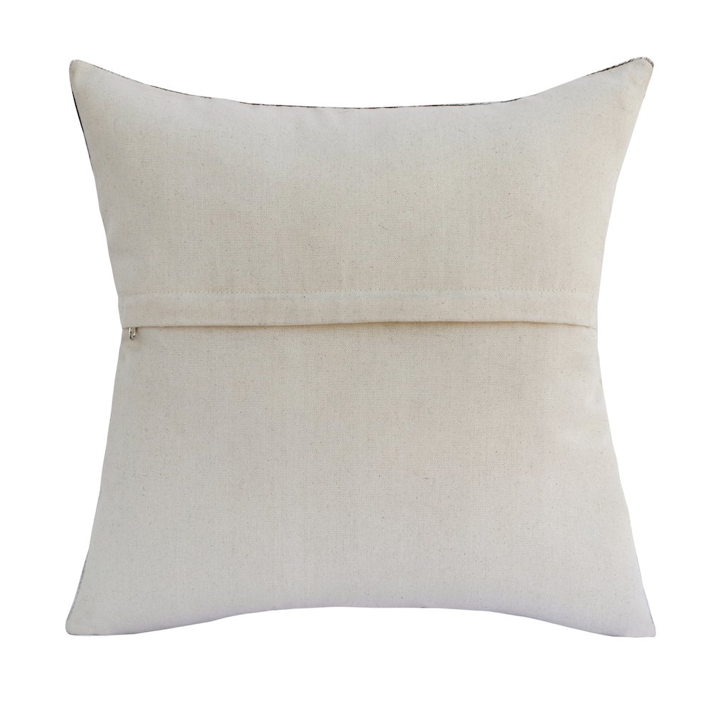 Austin Leather blend Poly Filled Pillow in Ivory/Brown, 20" x 20". Picture 6