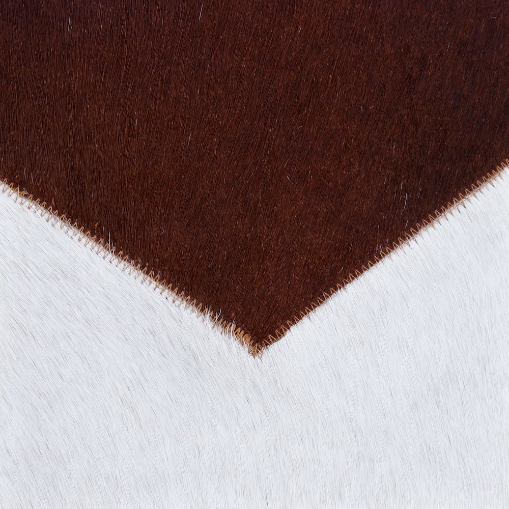 Austin Leather blend Poly Filled Pillow in Ivory/Brown, 20" x 20". Picture 7