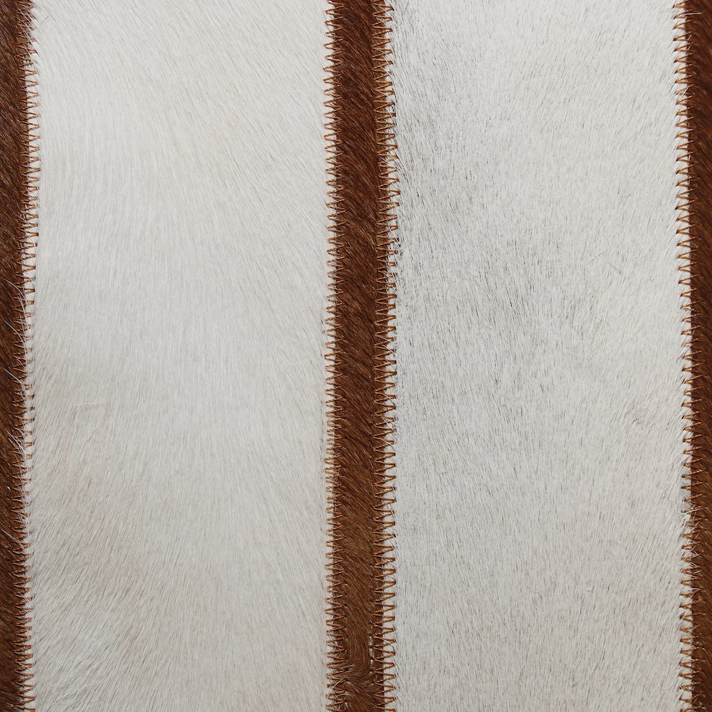 Austin Leather blend Poly Filled Pillow in Ivory/Brown, 20" x 20". Picture 7
