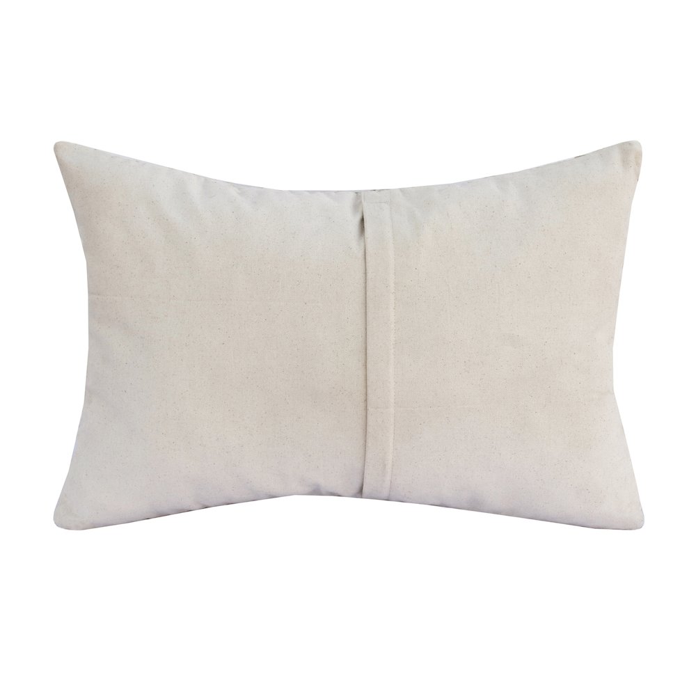 Austin Leather blend Poly Filled Pillow in Ivory/Brown, 16" x 24". Picture 6